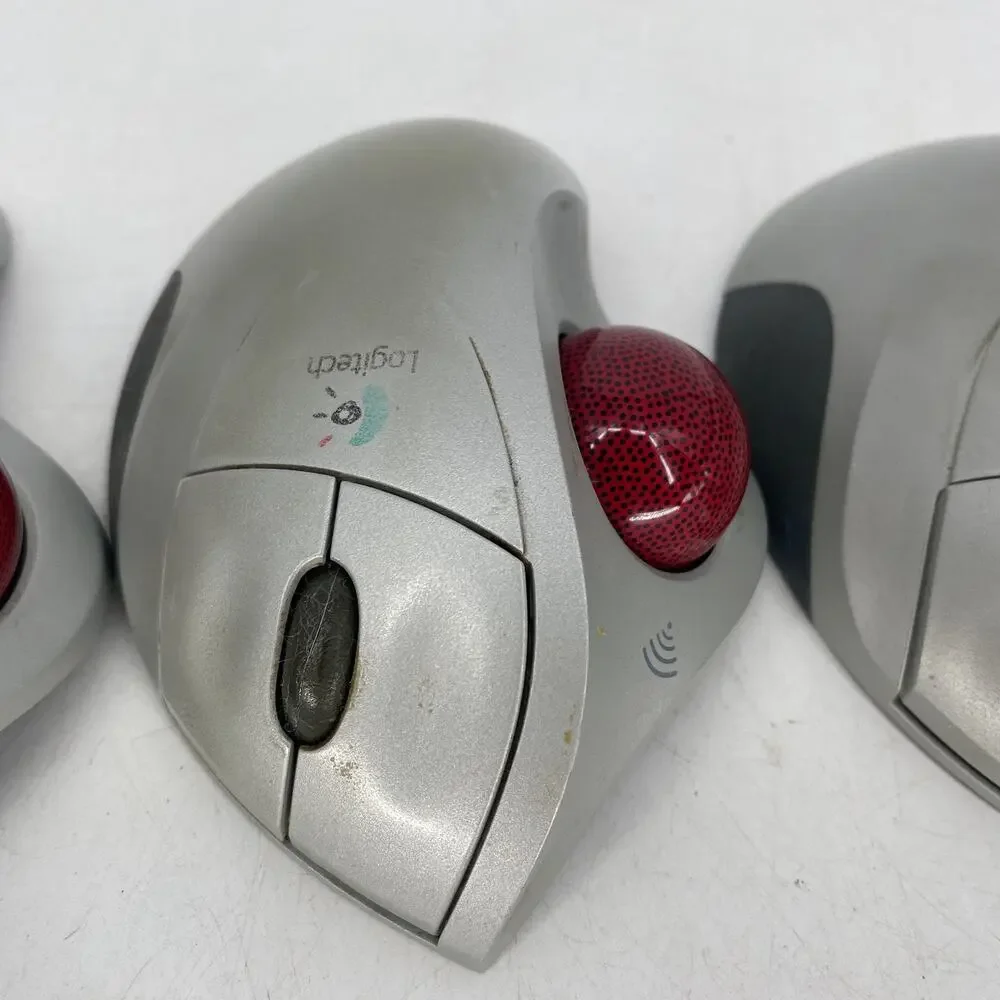 Logitech Trackman Trackball Mouse Lot of 3 Parts Repair Untested AS-IS USB